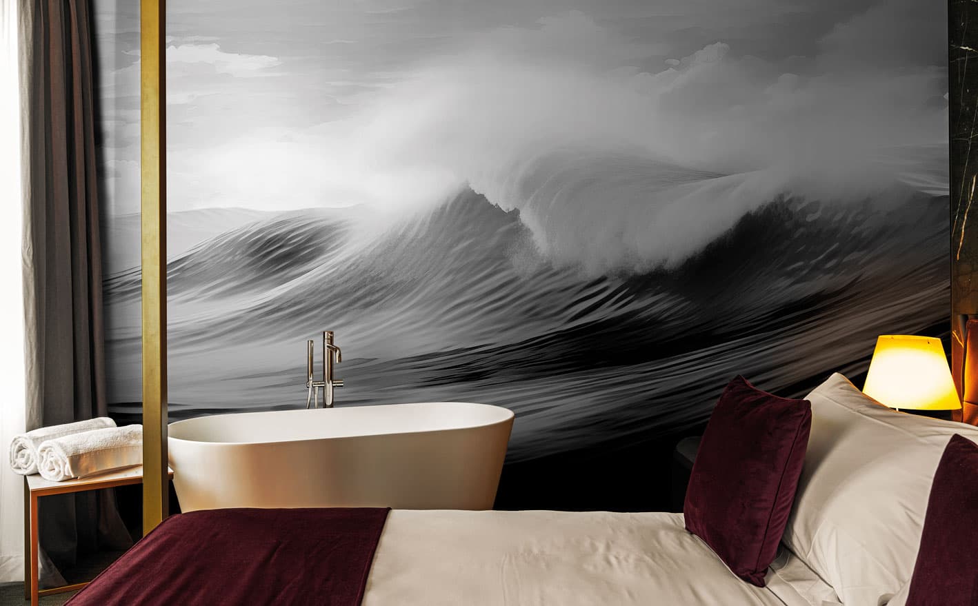 Ocean wallpaper, room scene 2