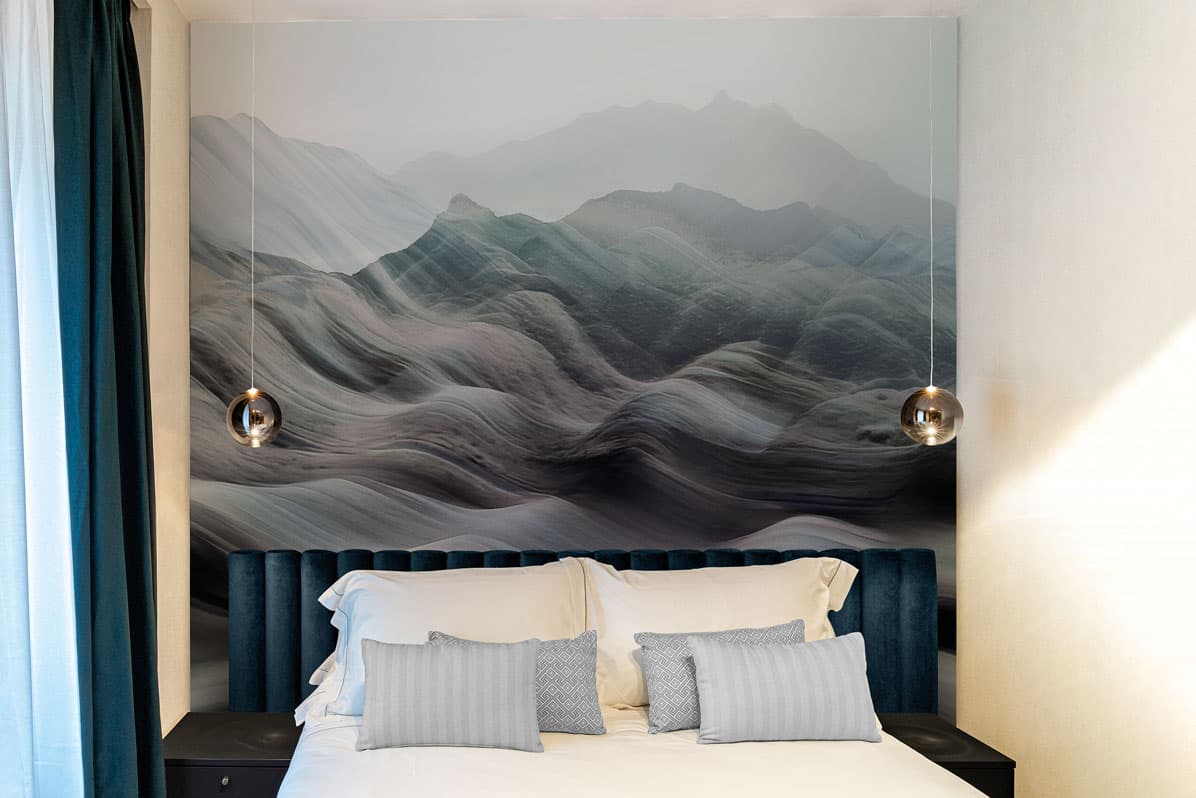 Rainbow mountain in a room