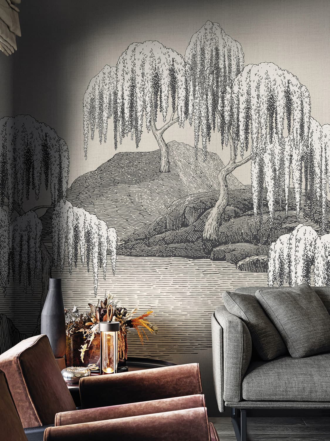 Saules et Montagnes in a room