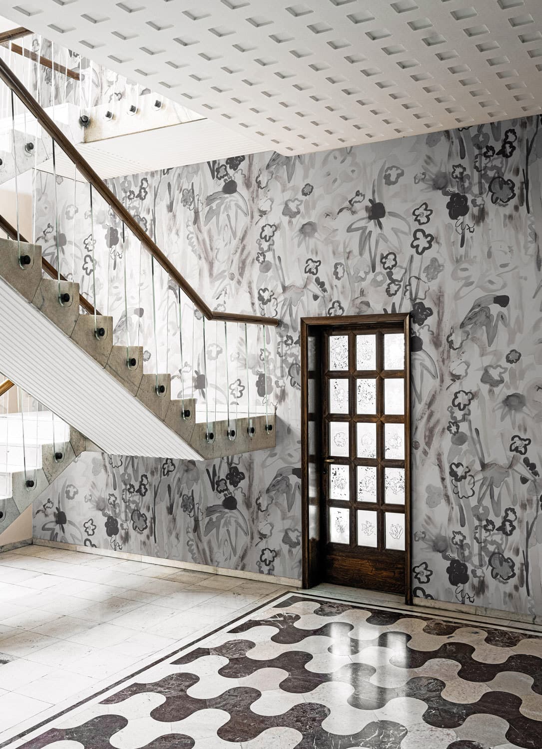 Waterfall wallpaper, room scene 3